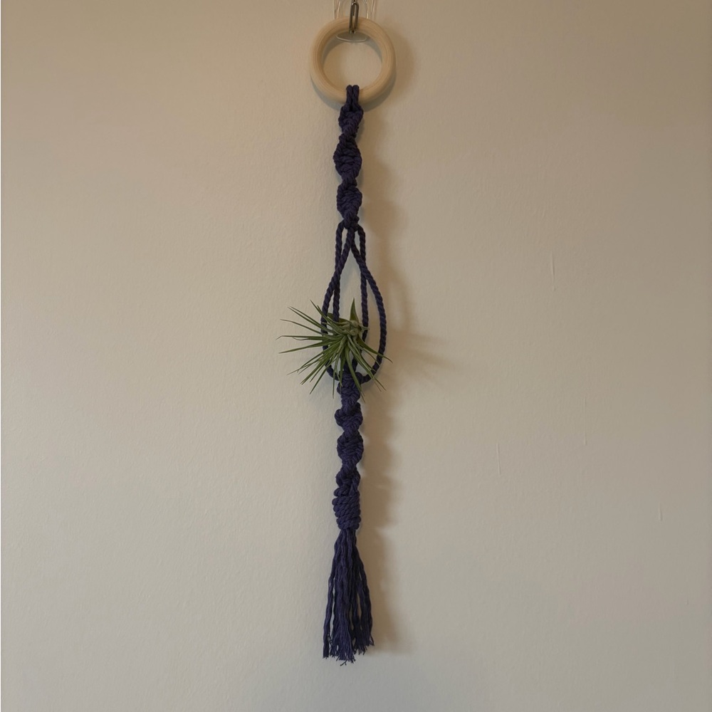 Purple Macrame Plant Hanger